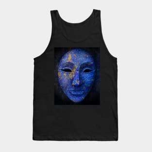 Blue Tribal Mask Tank Top